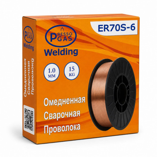 PressoGas (PG) сварочная проволока ER70S-6 (О) 1,0mm (15kg)